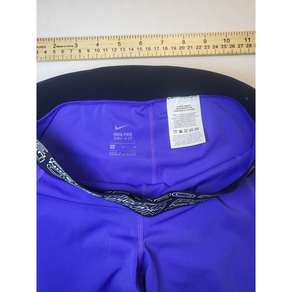Nike Pro Womens Medium Dri Fit Leggings Purple Athletic - Picture 6 of 13